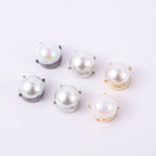 Bazinco Round Pearl Gold Finish Anti Tarnish Shirt Button Cover Set of 2 – Premium Pearl Button Covers for Men & Women | Unisex Formal Shirt Accessory