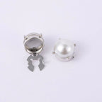 Bazinco Round Pearl Gold Finish Anti Tarnish Shirt Button Cover Set of 2 – Premium Pearl Button Covers for Men & Women | Unisex Formal Shirt Accessory