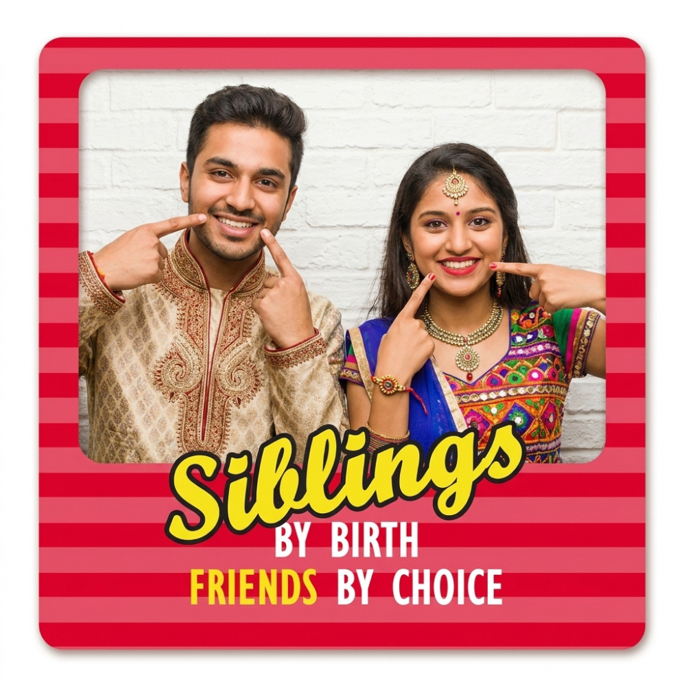 Personalized Photo Magnet for Fridge | Siblings Gift Magnet | Custom Picture Magnet by Bazinco