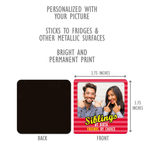 Personalized Photo Magnet for Fridge | Siblings Gift Magnet | Custom Picture Magnet by Bazinco