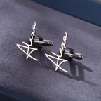 Bazinco Custom Signature Cufflinks – Personalized Name Cufflinks for Men Formal Shirts