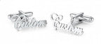 Bazinco Personalized Signature Cufflinks & Tie Clip Set – Custom Name Formal Accessories