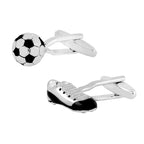 Bazinco Silver Soccer Football Shoe Cufflinks for Men | Football & Boot Designer Shirt Cufflinks | Premium Sports Accessories