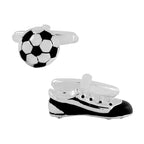 Bazinco Silver Soccer Football Shoe Cufflinks for Men | Football & Boot Designer Shirt Cufflinks | Premium Sports Accessories