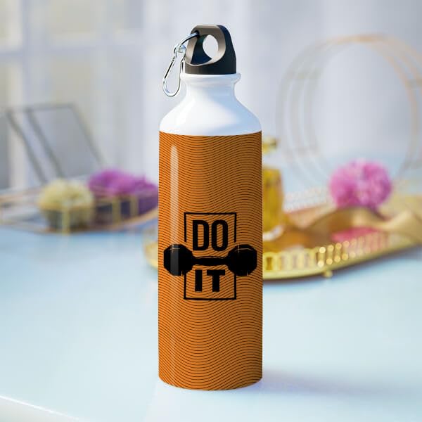Bazinco Gym Water Bottle | Do It Dumbbell Motivation Design | Reusable Sports Sipper Bottle