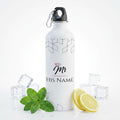 Bazinco Personalized Water Bottle for Men | Custom Name Sipper Bottle with Mr Crown Design | Stylish Reusable Water Bottle Gift
