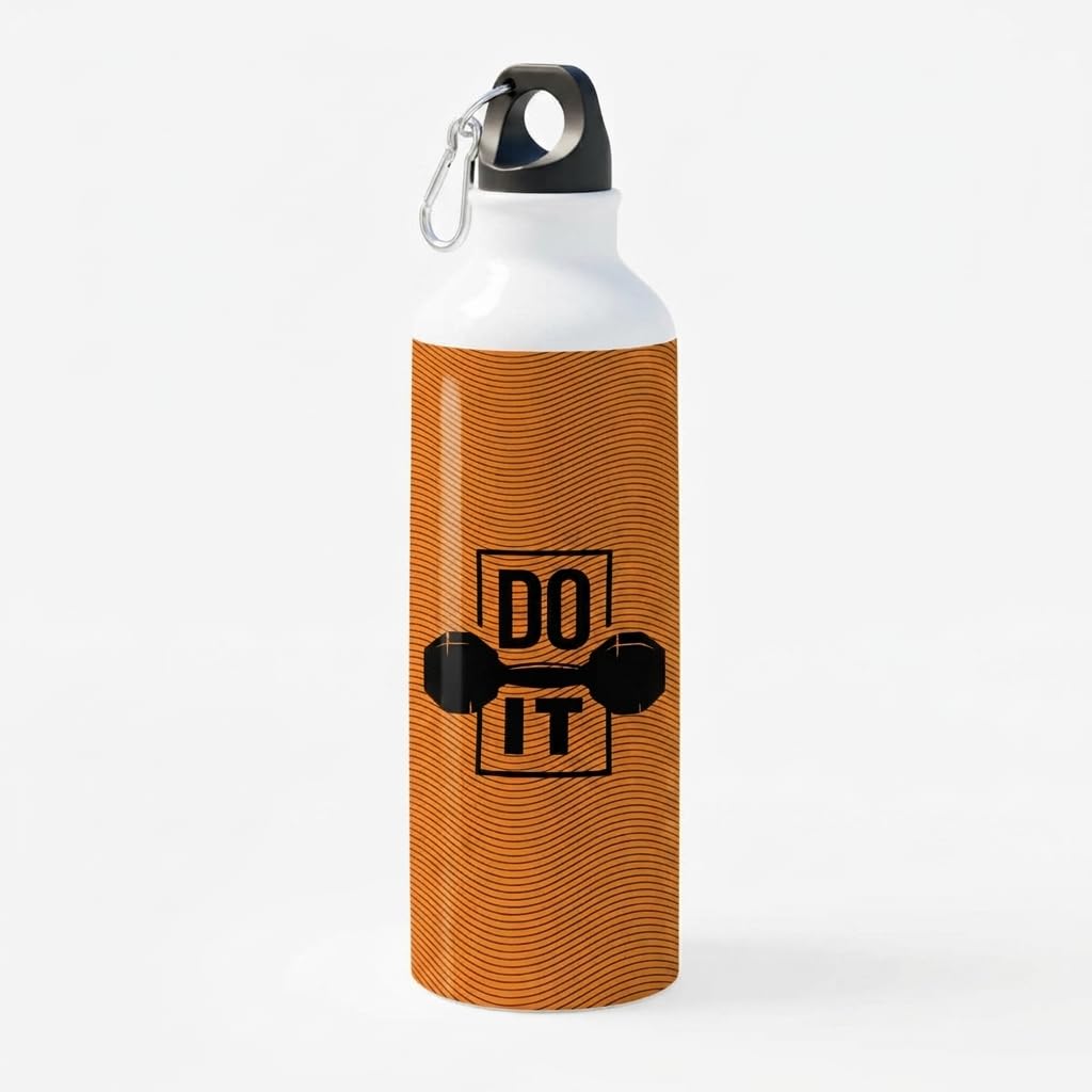 Bazinco Gym Water Bottle | Do It Dumbbell Motivation Design | Reusable Sports Sipper Bottle