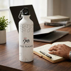 Bazinco Personalized Water Bottle for Men | Custom Name Sipper Bottle with Mr Crown Design | Stylish Reusable Water Bottle Gift