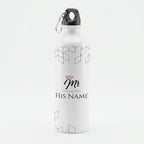 Bazinco Personalized Water Bottle for Men | Custom Name Sipper Bottle with Mr Crown Design | Stylish Reusable Water Bottle Gift