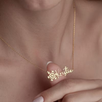 Snowflake Name Necklace Personalized | Minimalist Custom Name Jewelry – Bazinco