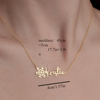 Snowflake Name Necklace Personalized | Minimalist Custom Name Jewelry – Bazinco