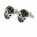 Bazinco Spider Mask Cufflinks – Premium Superhero Web Cufflinks for Men Accessories