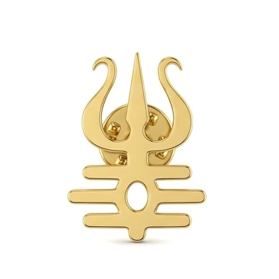 Stylish Trishul Lapel Pin for Men & Women | Bazinco Shiva Trident Brooch for Blazer Jacket & Ethnic Wear