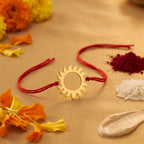 Bazinco Sun Design Gold Finish Rakhi