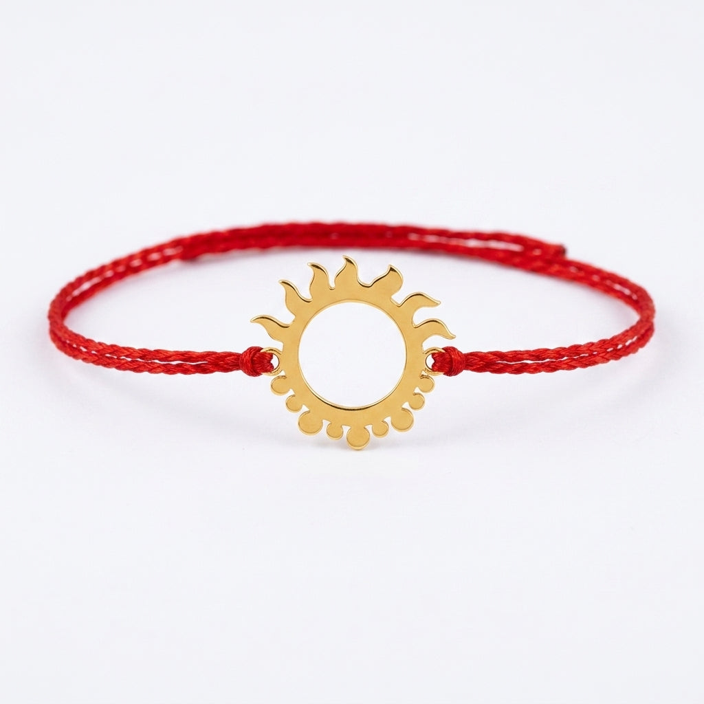 Bazinco Sun Design Gold Finish Rakhi