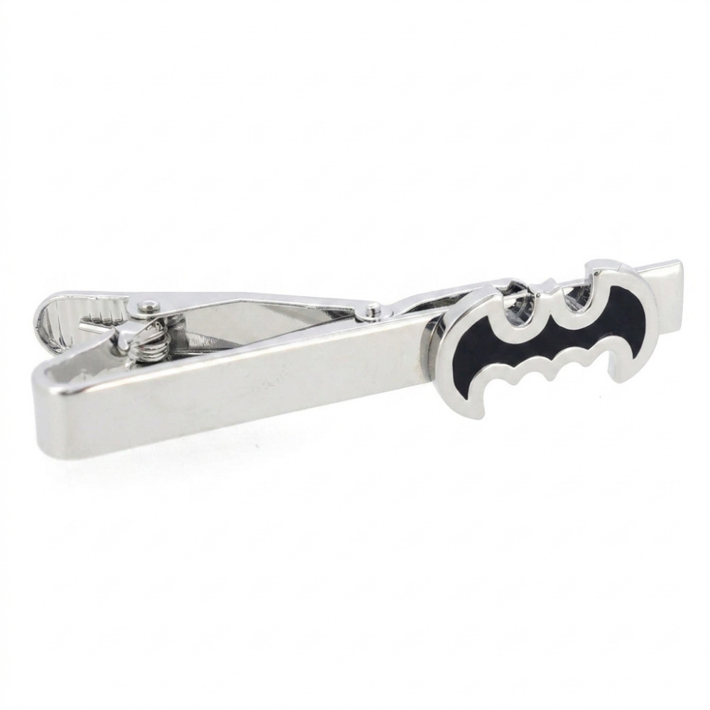 Bazinco Designer Bat Logo Tie Clip for Men – Premium Enamel Tie Bar for Office & Party Wear