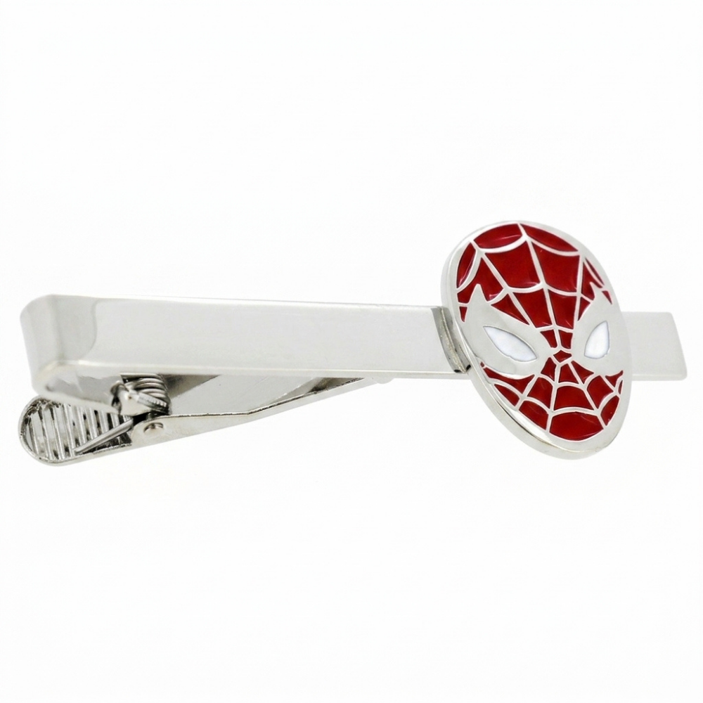 Bazinco Superhero Tie Clip – Spider Web Mask Enamel Tie Bar for Men Stylish Formal Accessories