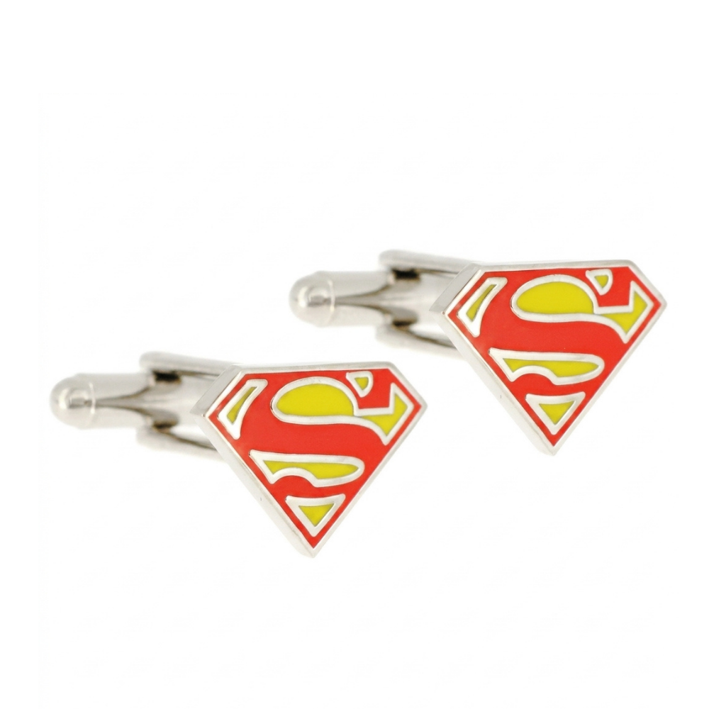 Bazinco Superman Logo Inspired Cufflinks – Stylish Superhero Cufflinks for Men Formal Wear