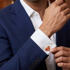 Bazinco Superman Logo Inspired Cufflinks – Stylish Superhero Cufflinks for Men Formal Wear