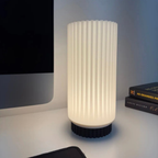 Bazinco Nordic Fluted Table Lamp – Minimalist Ambient Bedside & Desk Light