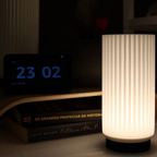 Bazinco Nordic Fluted Table Lamp – Minimalist Ambient Bedside & Desk Light