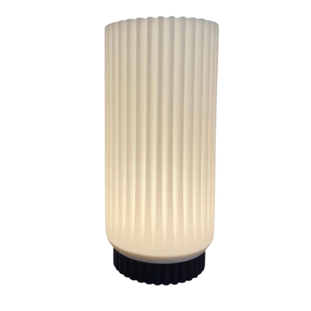 Bazinco Nordic Fluted Table Lamp – Minimalist Ambient Bedside & Desk Light