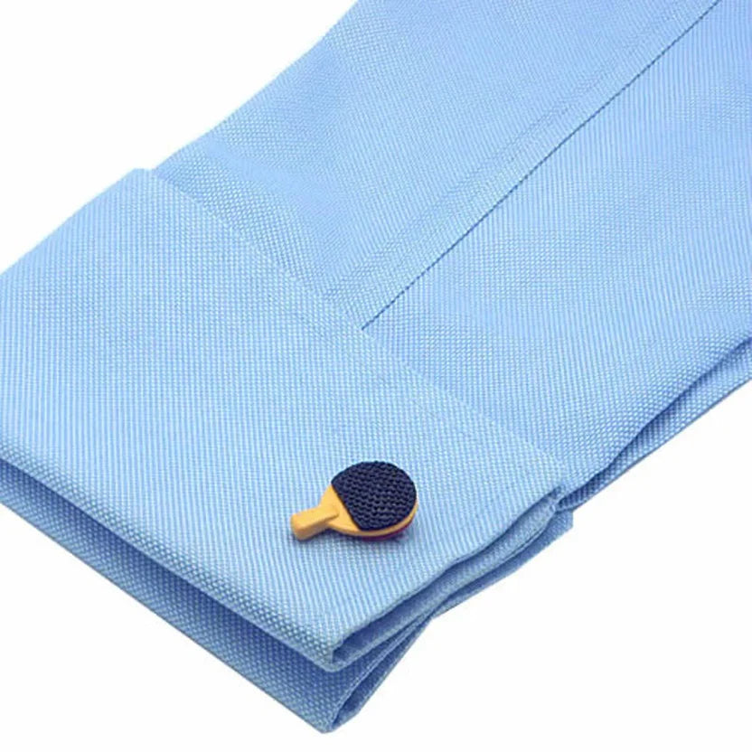 Bazinco Table Tennis Bat Red Cufflinks for Men | Ping Pong Paddle Designer Shirt Cufflinks | Premium Sports Accessories