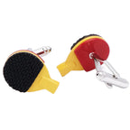 Bazinco Table Tennis Bat Red Cufflinks for Men | Ping Pong Paddle Designer Shirt Cufflinks | Premium Sports Accessories