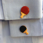 Bazinco Table Tennis Bat Red Cufflinks for Men | Ping Pong Paddle Designer Shirt Cufflinks | Premium Sports Accessories