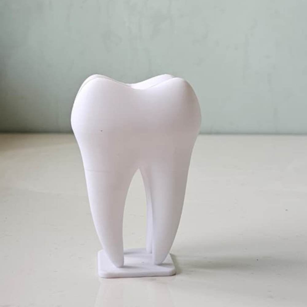 Bazinco Tooth Shape Card Holder – Modern Dental Desk Organizer & Business Card Stand