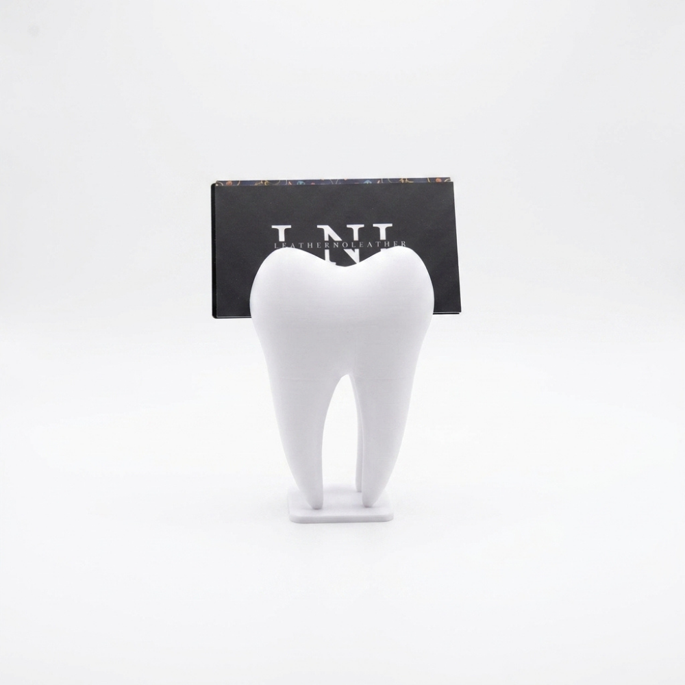 Bazinco Tooth Shape Card Holder – Modern Dental Desk Organizer & Business Card Stand