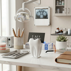 Bazinco Tooth Shape Card Holder – Modern Dental Desk Organizer & Business Card Stand
