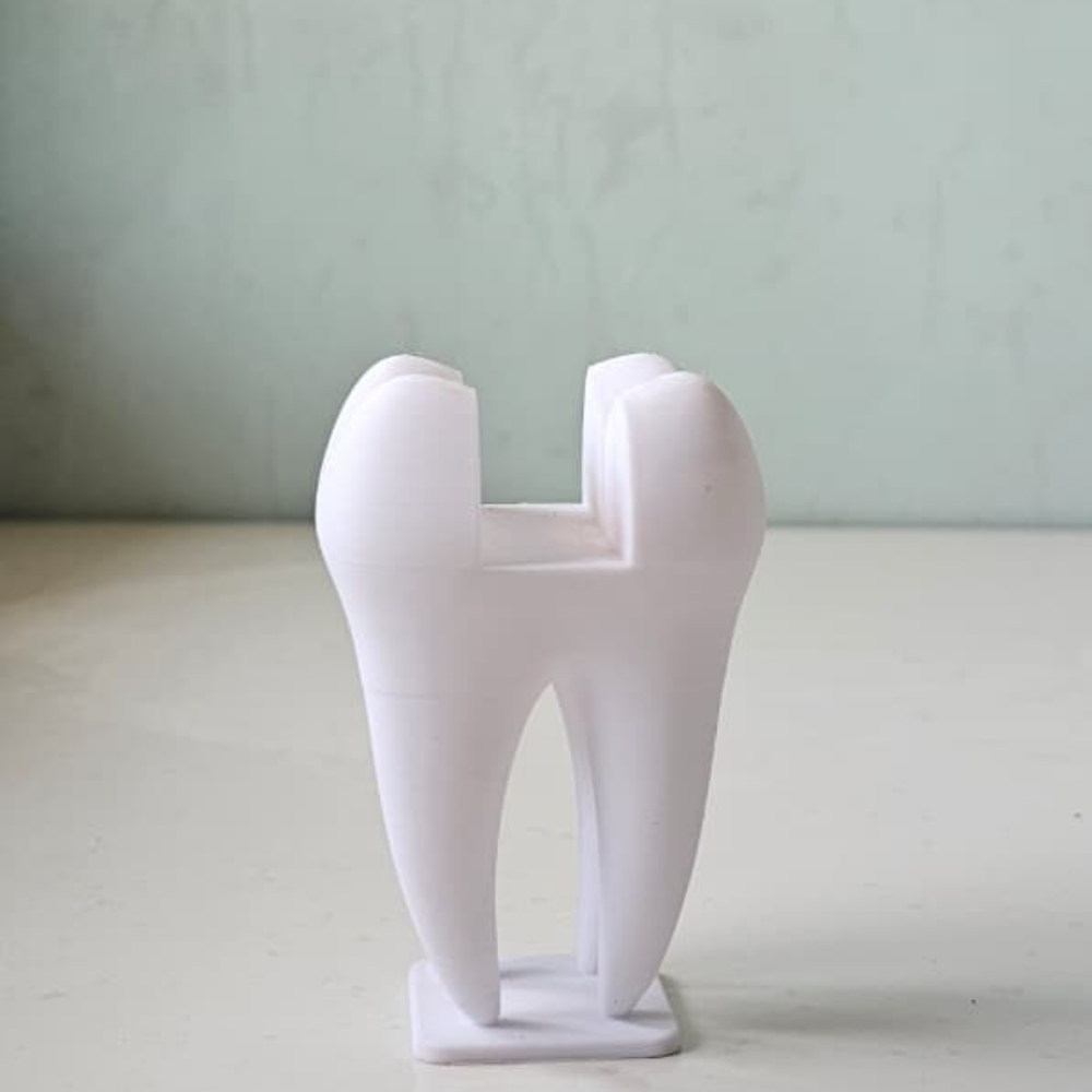 Bazinco Tooth Shape Card Holder – Modern Dental Desk Organizer & Business Card Stand