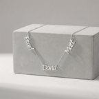 Triple Name Necklace Custom Jewelry – Personalized Name Chain Necklace for Women by Bazinco