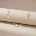 Triple Name Necklace Custom Jewelry – Personalized Name Chain Necklace for Women by Bazinco