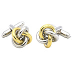 Bazinco Two Tone Celtic Knot Cufflinks | Luxury Silver Gold Interlocking Knot Cufflinks for Men | Formal Shirt Accessories