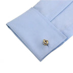 Bazinco Two Tone Celtic Knot Cufflinks | Luxury Silver Gold Interlocking Knot Cufflinks for Men | Formal Shirt Accessories