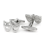 Bazinco Venetian Mask Drama Silver Cufflinks for Men | Theatre Comedy Tragedy Designer Shirt Cufflinks | Premium Formal Accessories