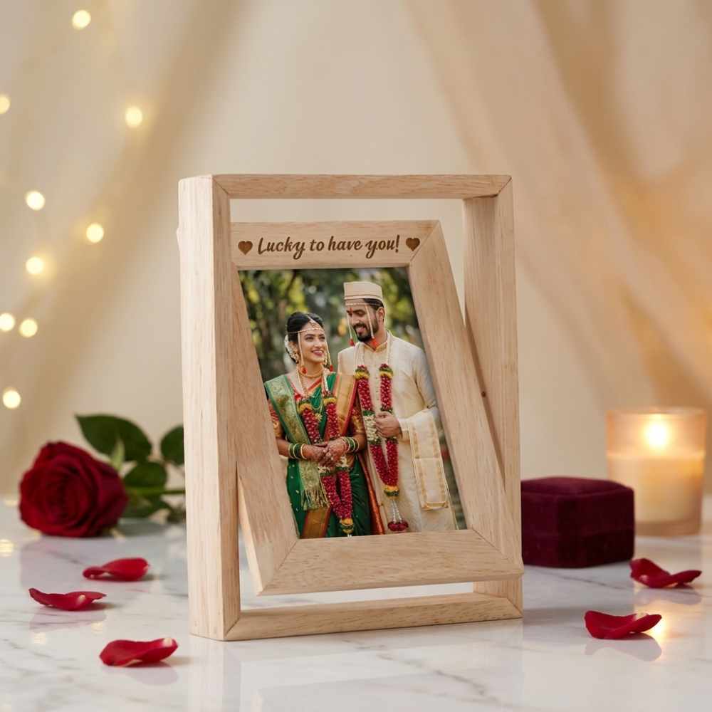 Bazinco Personalized Photo Frame – Custom Picture Frame for Home Decor, Couple Memories & Gift