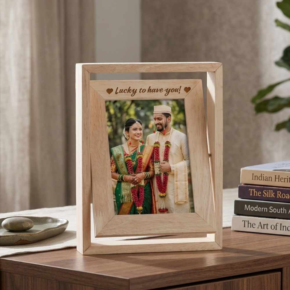 Bazinco Personalized Photo Frame – Custom Picture Frame for Home Decor, Couple Memories & Gift