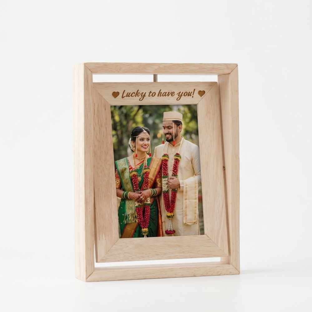 Bazinco Personalized Photo Frame – Custom Picture Frame for Home Decor, Couple Memories & Gift