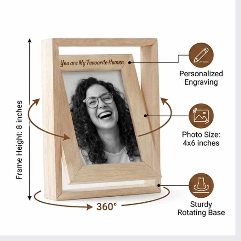 Bazinco Personalized Photo Frame – Custom Picture Frame for Home Decor, Memories & Gift Giving