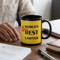 Bazinco World's 2nd Best Lawyer Coffee Mug Funny Lawyer Gift Ceramic Tea & Coffee Cup for Advocate, Attorney, Legal Professional, Law Student, Office Desk Gift 325ml