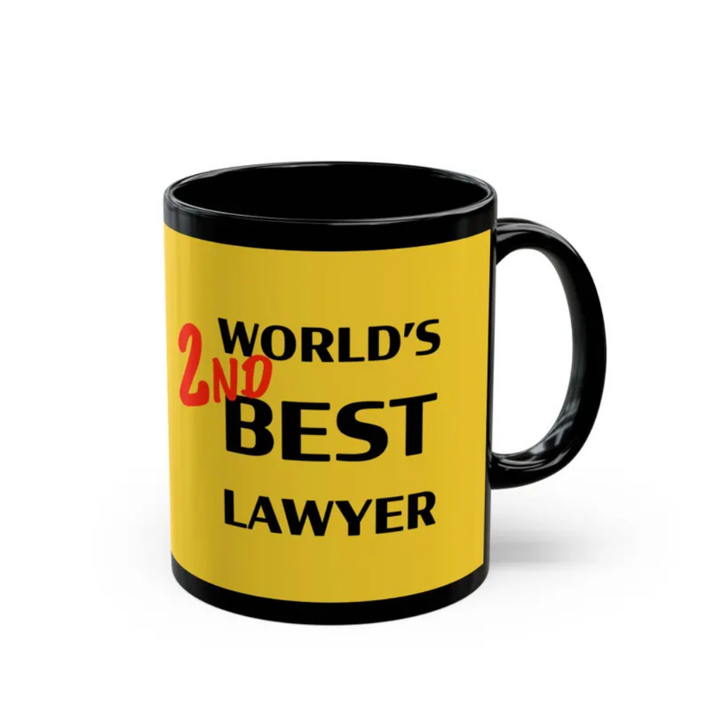 Bazinco World's 2nd Best Lawyer Coffee Mug Funny Lawyer Gift Ceramic Tea & Coffee Cup for Advocate, Attorney, Legal Professional, Law Student, Office Desk Gift 325ml