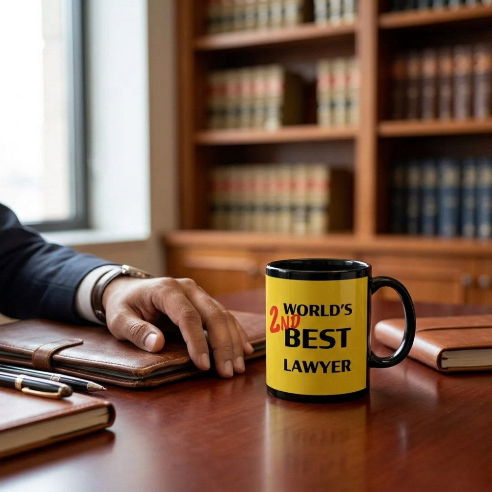 Bazinco World's 2nd Best Lawyer Coffee Mug Funny Lawyer Gift Ceramic Tea & Coffee Cup for Advocate, Attorney, Legal Professional, Law Student, Office Desk Gift 325ml