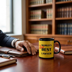 Bazinco World's 2nd Best Lawyer Coffee Mug Funny Lawyer Gift Ceramic Tea & Coffee Cup for Advocate, Attorney, Legal Professional, Law Student, Office Desk Gift 325ml