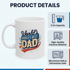 Bazinco Personalized “World’s Best Dad” Coffee Mug with Sameer Name Print – Custom Father’s Day Ceramic Mug