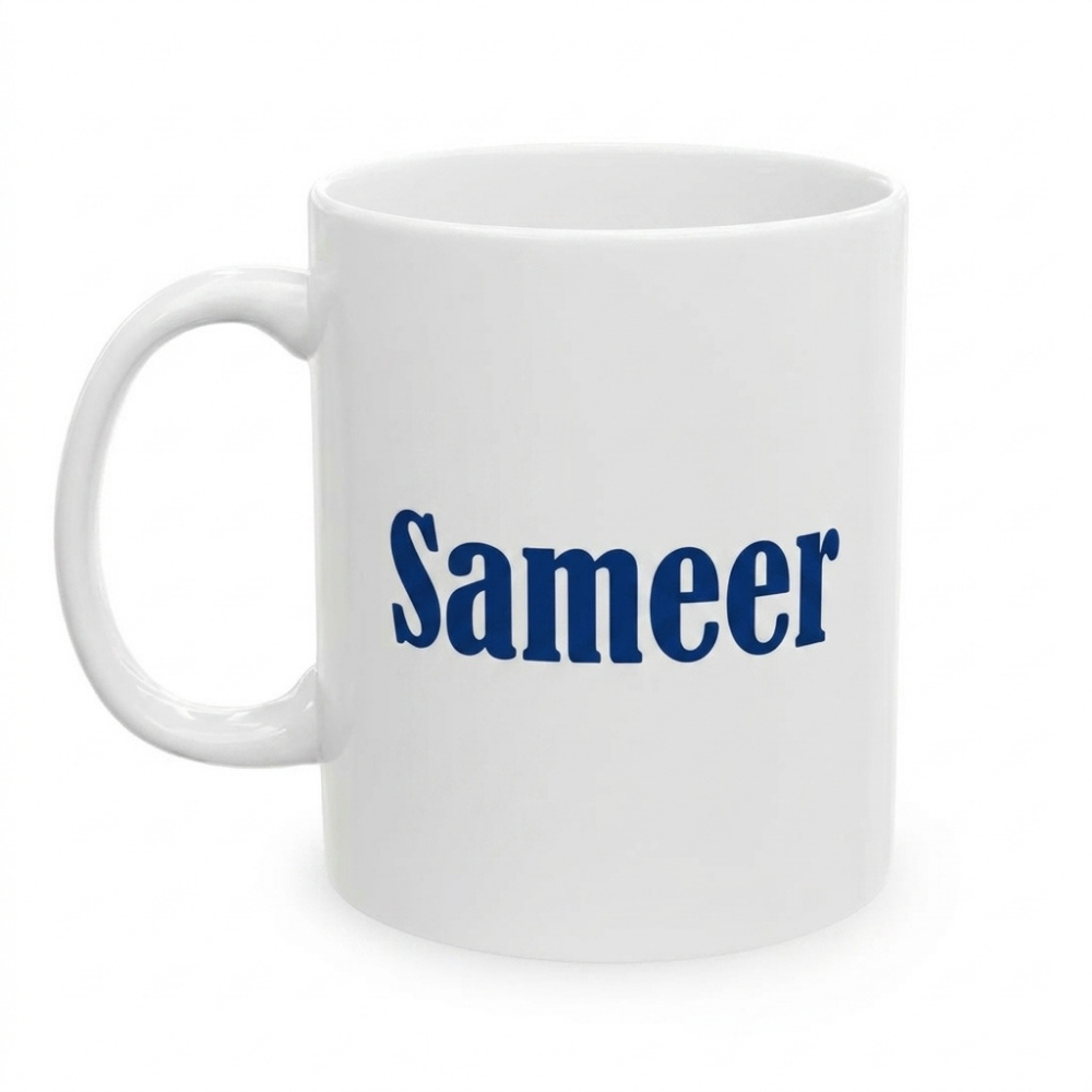 Bazinco Personalized “World’s Best Dad” Coffee Mug with Sameer Name Print – Custom Father’s Day Ceramic Mug