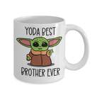 Bazinco Yoda Best Brother Ever Coffee Mug - Funny Star Wars Inspired Baby Yoda Gift for Brother - 11oz Premium White Ceramic Mug