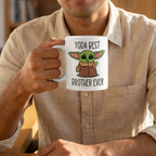 Bazinco Yoda Best Brother Ever Coffee Mug - Funny Star Wars Inspired Baby Yoda Gift for Brother - 11oz Premium White Ceramic Mug
